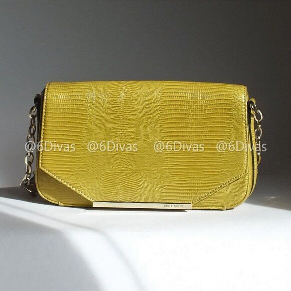 anne KLEIN pebbled lime green HANDBAG - Picture 1 of 7